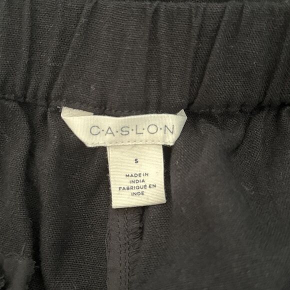 Caslon Women's Linen Blend Wide Leg Pant Trousers in Black Sz S Glam Lightweight - Picture 6 of 7